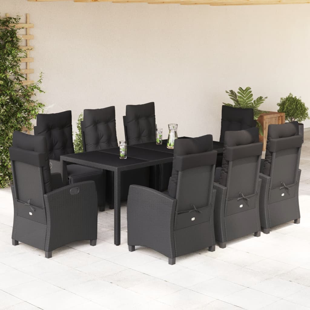 Set De Comedor De Jardín 7 Pzas Y Cojines Ratán Sintético