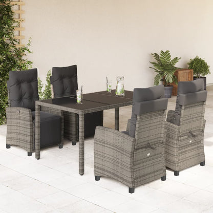 Set De Comedor De Jardín 7 Pzas Y Cojines Ratán Sintético