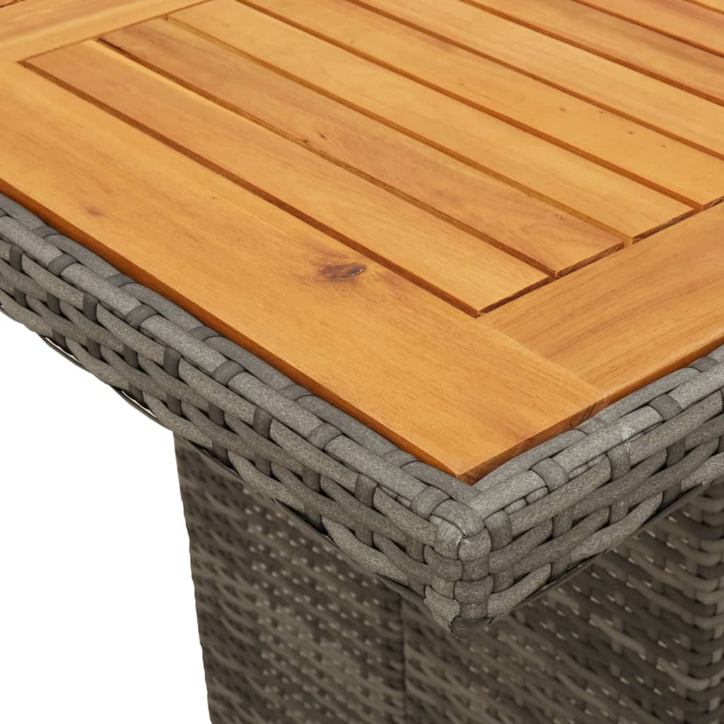Mesa De Jardín Superficie Madera Acacia Ratán