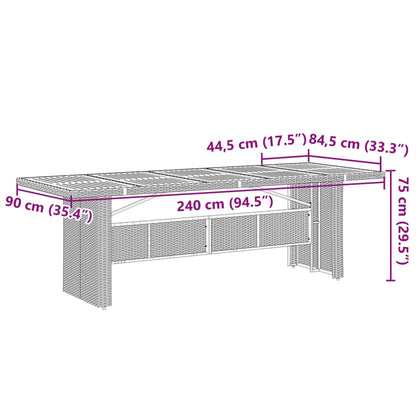 Mesa De Jardín Superficie Madera Acacia Ratán
