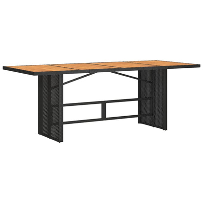 Mesa De Jardín Superficie Madera Ratán 190X80X75Cm