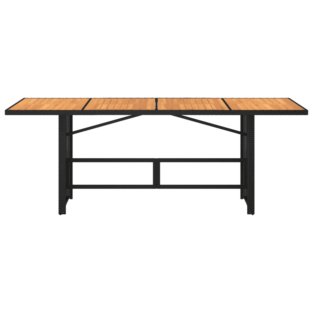 Mesa De Jardín Superficie Madera Ratán 190X80X75Cm