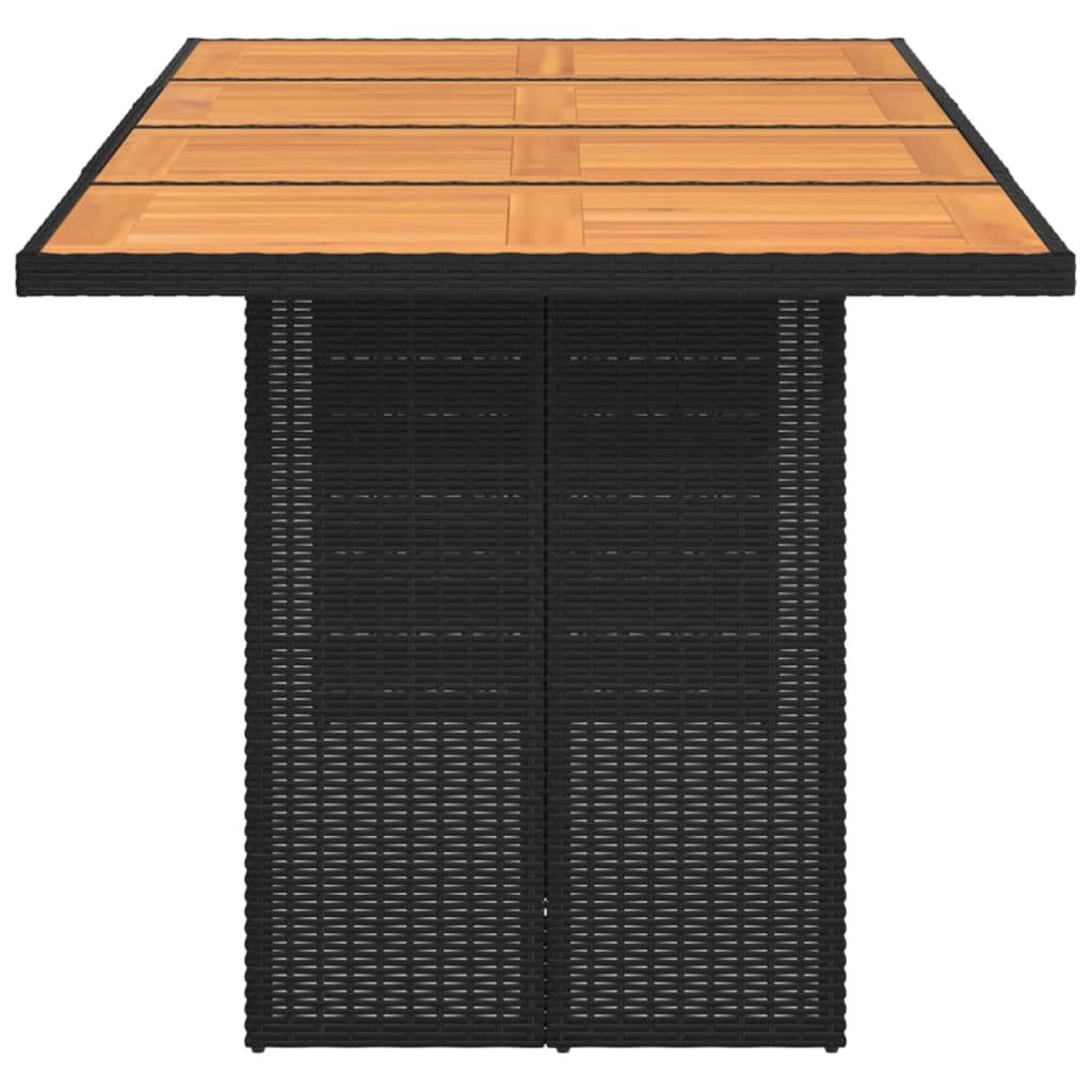 Mesa De Jardín Superficie Madera Ratán 190X80X75Cm