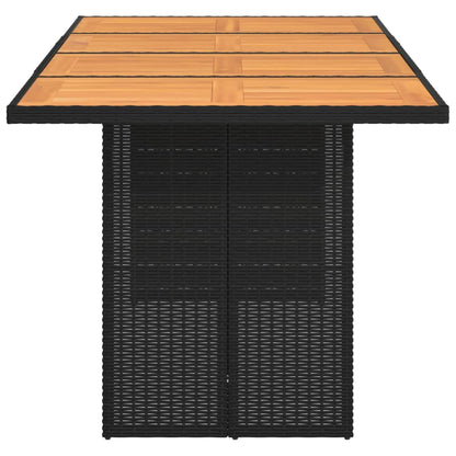 Mesa De Jardín Superficie Madera Ratán 190X80X75Cm