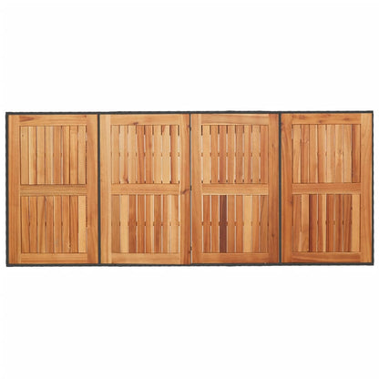 Mesa De Jardín Superficie Madera Ratán 190X80X75Cm