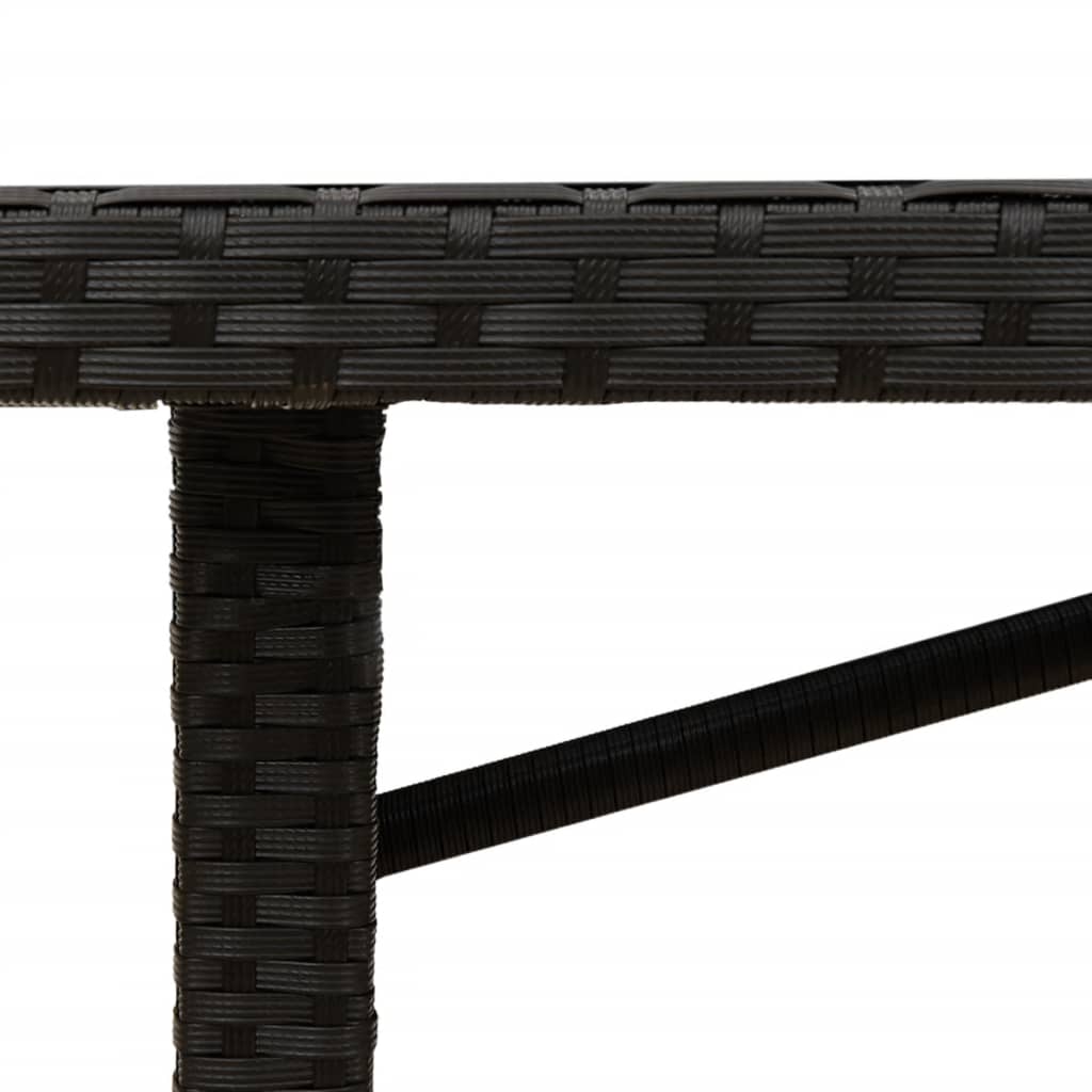 Mesa De Jardín Superficie Madera Ratán 190X80X75Cm
