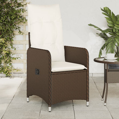 Silla De Jardín Reclinable Con Cojines Ratán Sintético