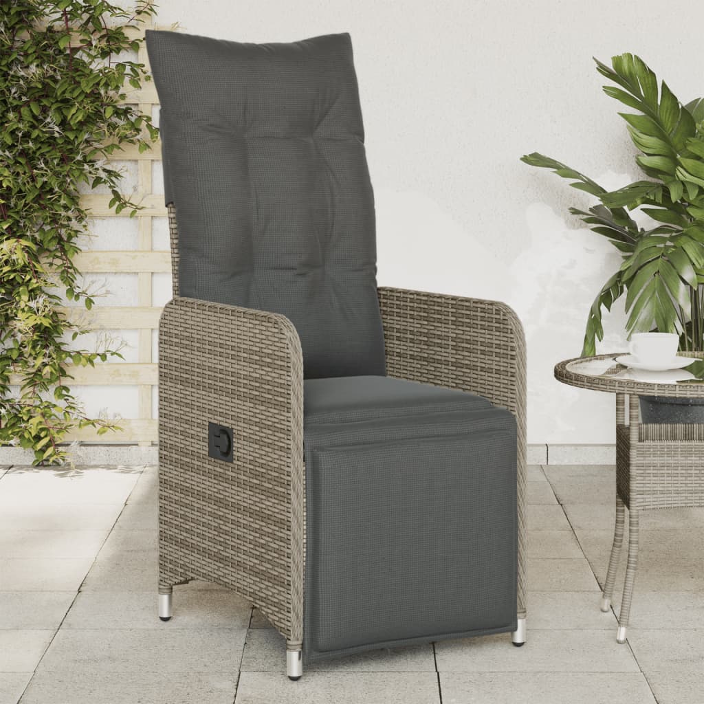 Silla De Jardín Reclinable Con Cojines Ratán Sintético