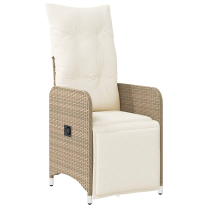 Silla De Jardín Reclinable Con Cojines Ratán Sintético