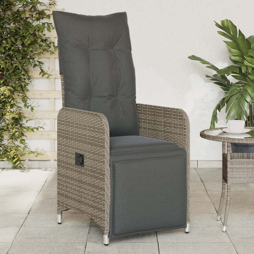 Silla De Jardín Reclinable Con Cojines Ratán Sintético