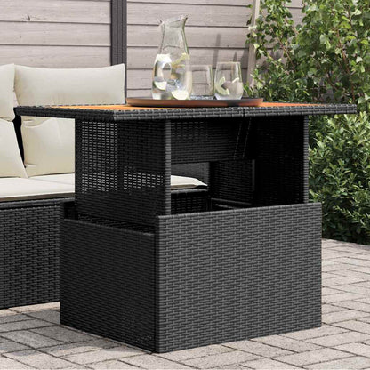 Mesa De Jardín Superficie Vidrio Ratán Pe 100X55X73 Cm