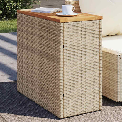 Mesa Auxiliar Jardín Tapa Vidrio Ratán Pe 58X27,5X55 Cm