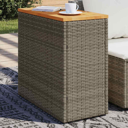 Mesa Auxiliar Jardín Tapa Vidrio Ratán Pe 58X27,5X55 Cm
