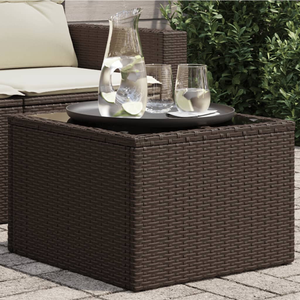 Mesa De Jardín Superficie Ratán Pe 55X55X37 Cm