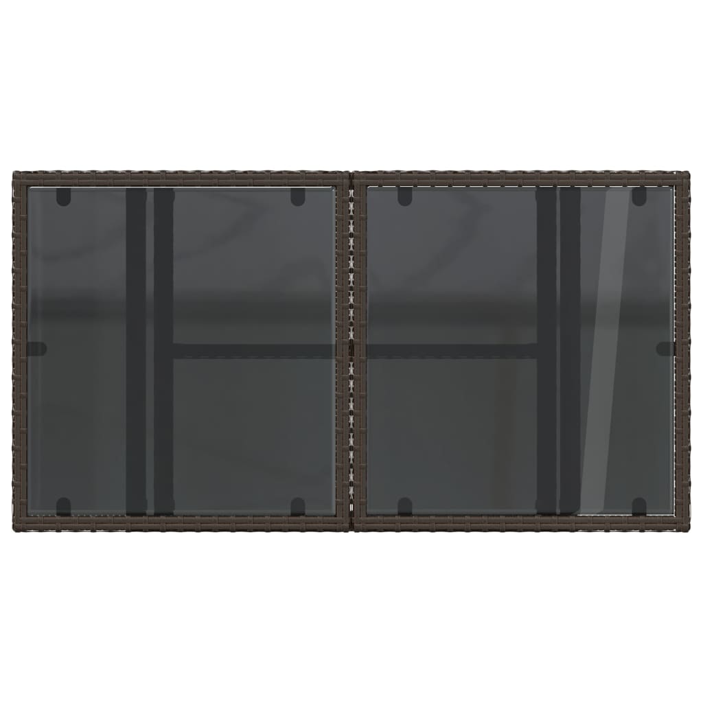 Mesa De Jardín Superficie Vidrio Ratán Pe 100X55X73 Cm