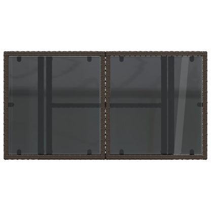 Mesa De Jardín Superficie Vidrio Ratán Pe 100X55X73 Cm