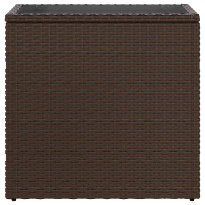 Mesa Auxiliar Jardín Tapa Vidrio Ratán Pe 58X27,5X55 Cm