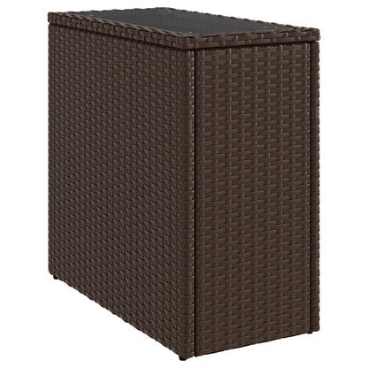 Mesa Auxiliar Jardín Tapa Vidrio Ratán Pe 58X27,5X55 Cm