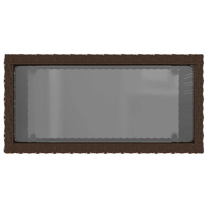 Mesa Auxiliar Jardín Tapa Vidrio Ratán Pe 58X27,5X55 Cm