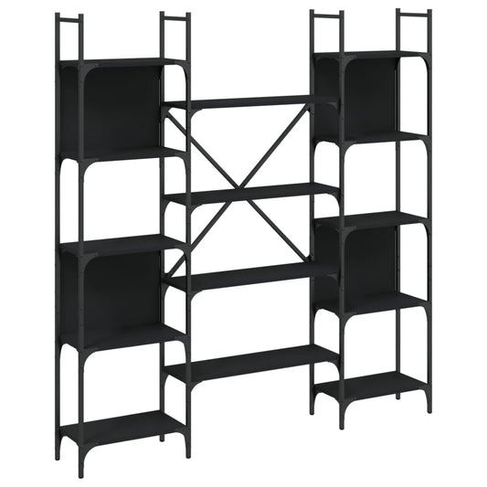 Estantería Madera De Ingeniería Negra 155,5X24X166,5 Cm