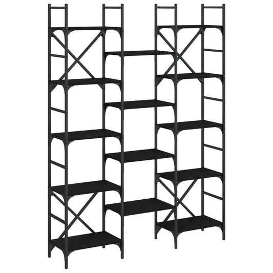Estantería Madera De Ingeniería Negra 127,5X28,5X172,5 Cm