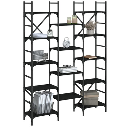 Estantería Madera De Ingeniería Negra 127,5X28,5X172,5 Cm