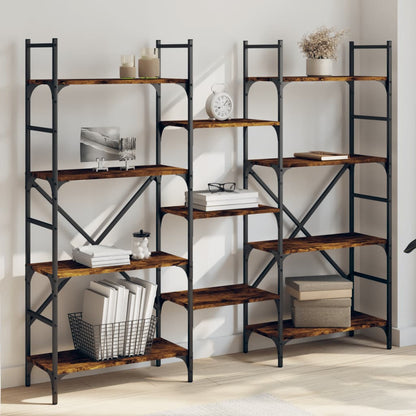 Estantería Madera De Ingeniería Negra 127,5X28,5X172,5 Cm