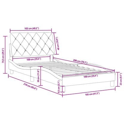 Estructura De Cama Sin Colchón Terciopelo