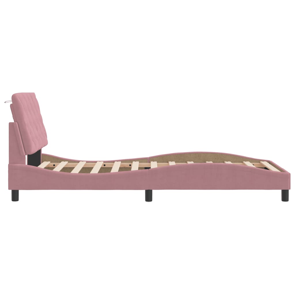 Estructura De Cama Sin Colchón Terciopelo