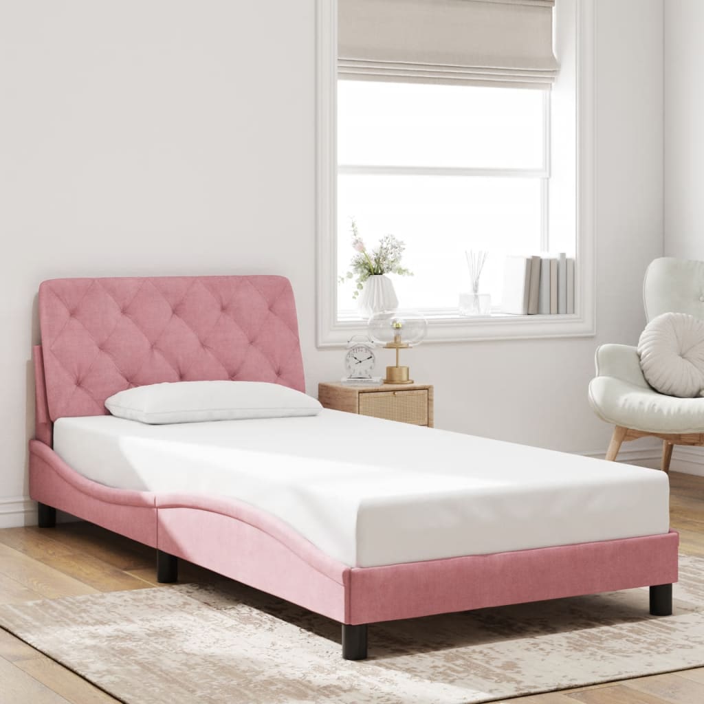 Estructura De Cama Sin Colchón Terciopelo