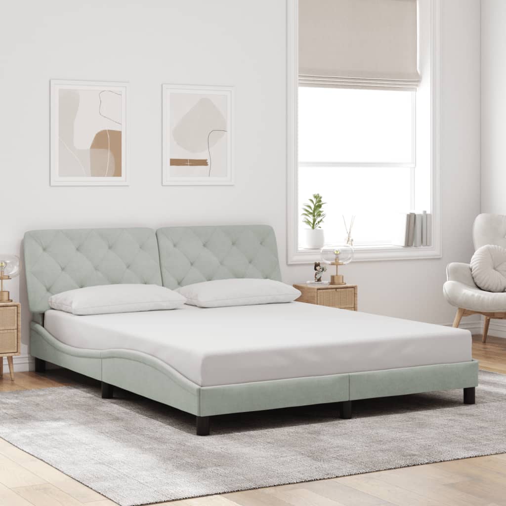 Estructura De Cama Sin Colchón Terciopelo