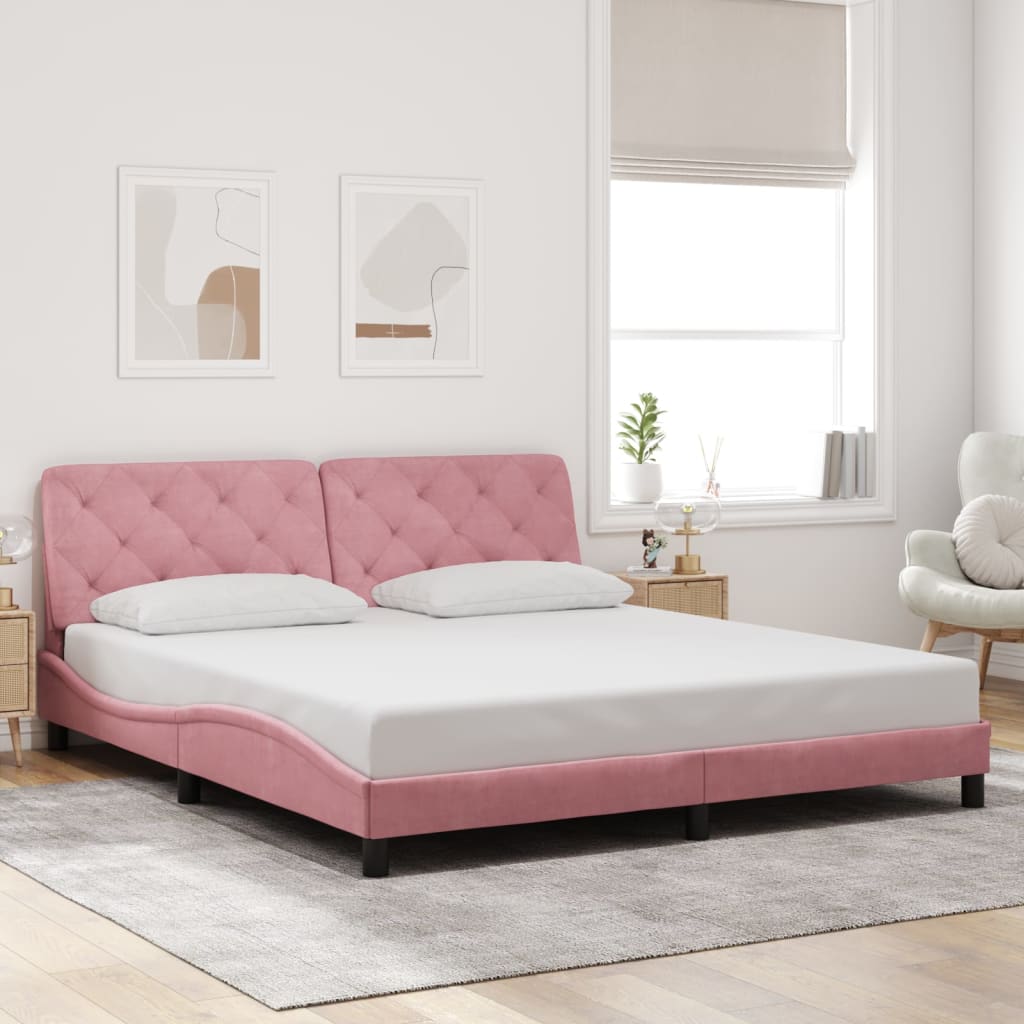 Estructura De Cama Sin Colchón Terciopelo