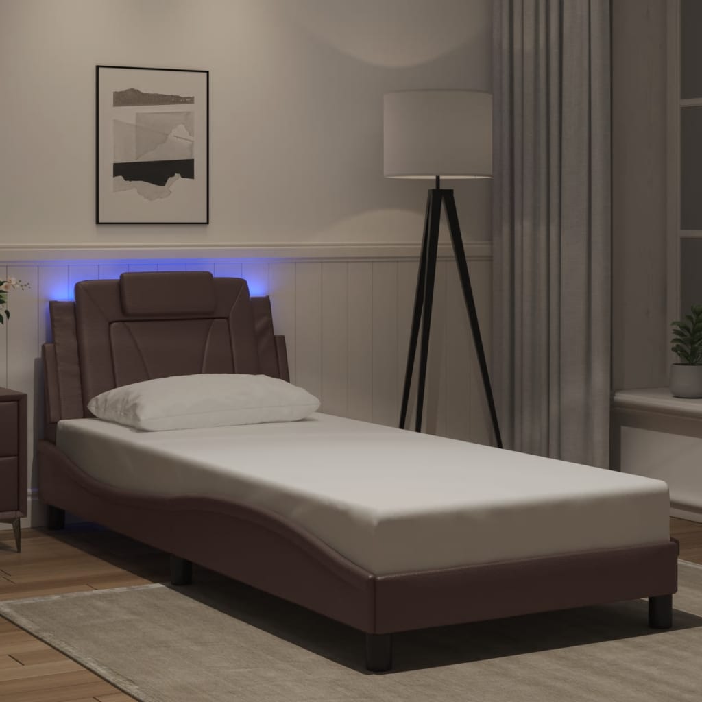 Estructura De Cama Viana Con Led Sin Colchón