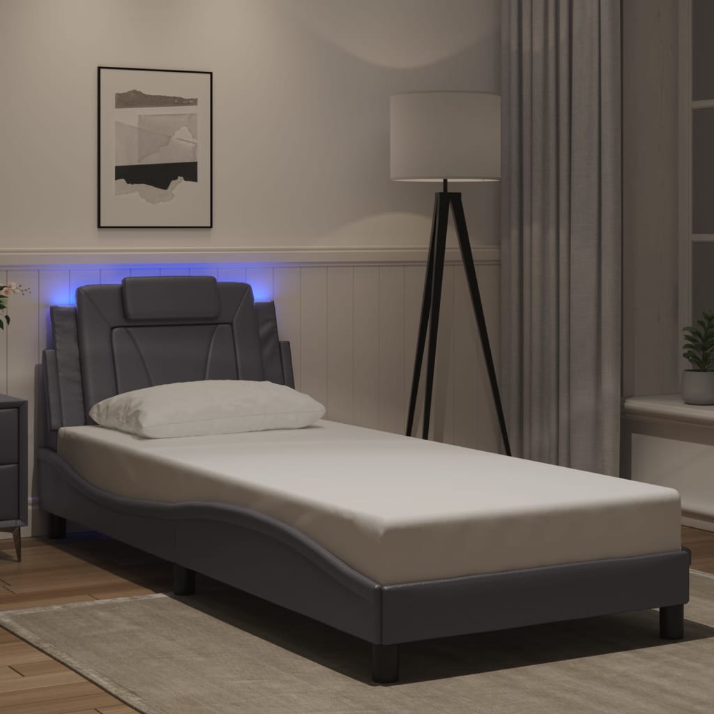 Estructura De Cama Viana Con Led Sin Colchón