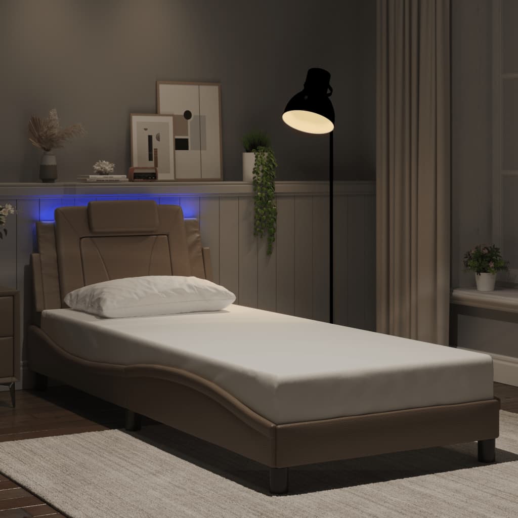 Estructura De Cama Viana Con Led Sin Colchón