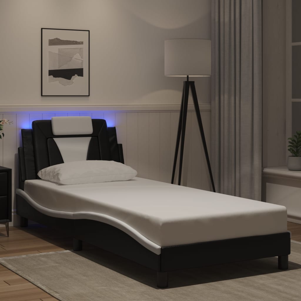 Estructura De Cama Viana Con Led Sin Colchón