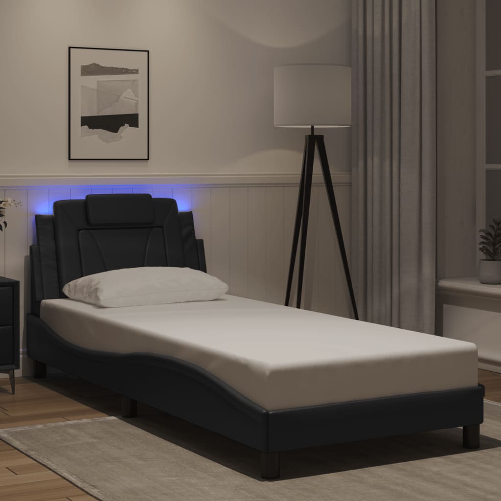 Estructura De Cama Viana Con Led Sin Colchón