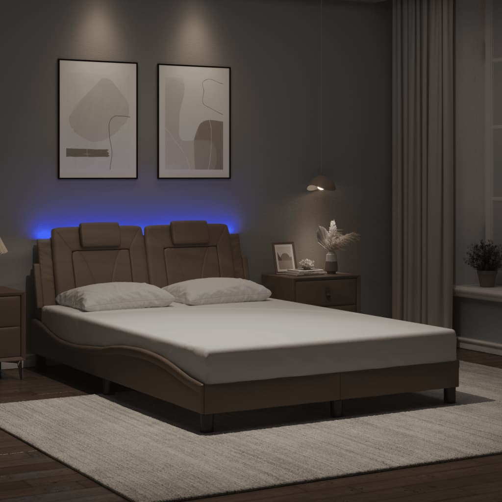 Estructura De Cama Viana Con Led Sin Colchón