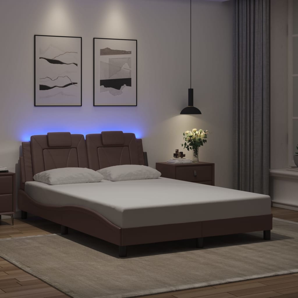 Estructura De Cama Viana Con Led Sin Colchón