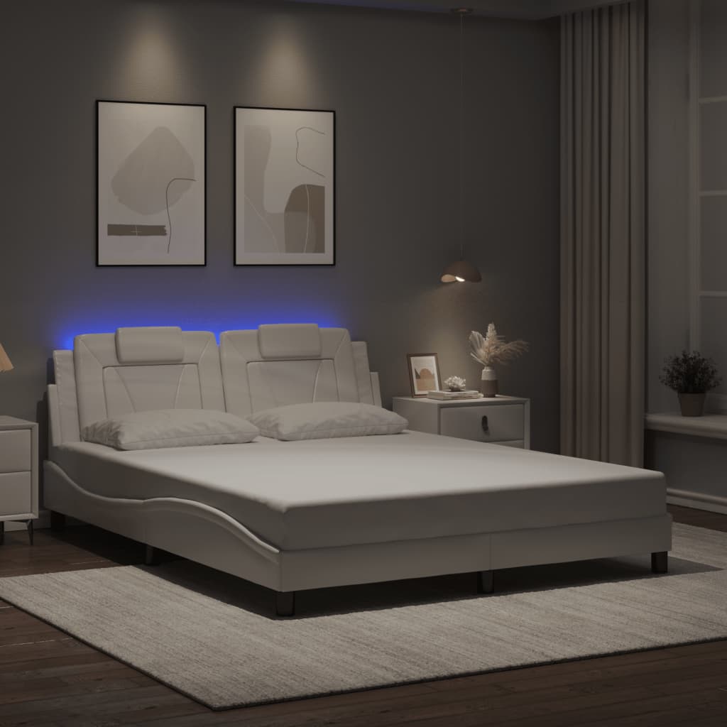Estructura De Cama Viana Con Led Sin Colchón