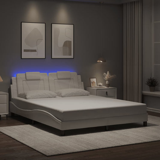 Estructura De Cama Viana Con Led Sin Colchón