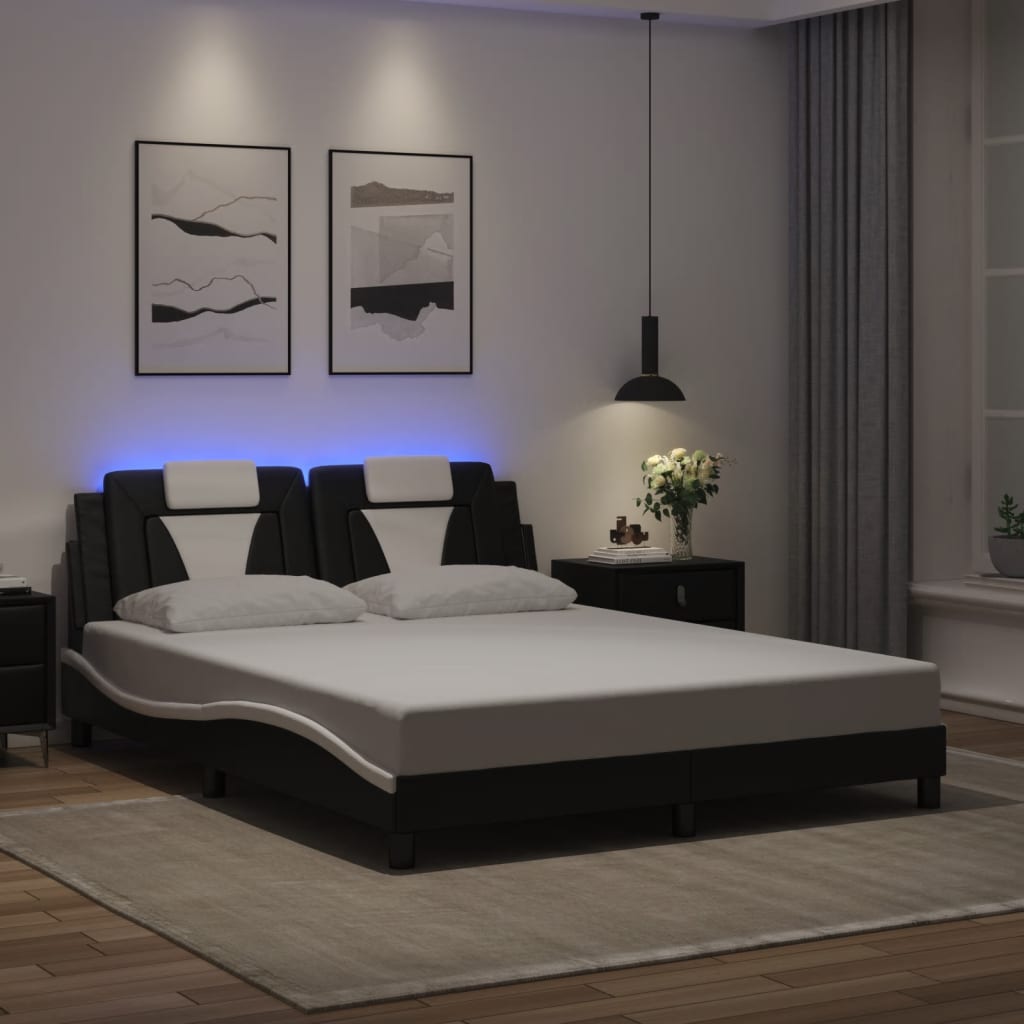 Estructura De Cama Viana Con Led Sin Colchón