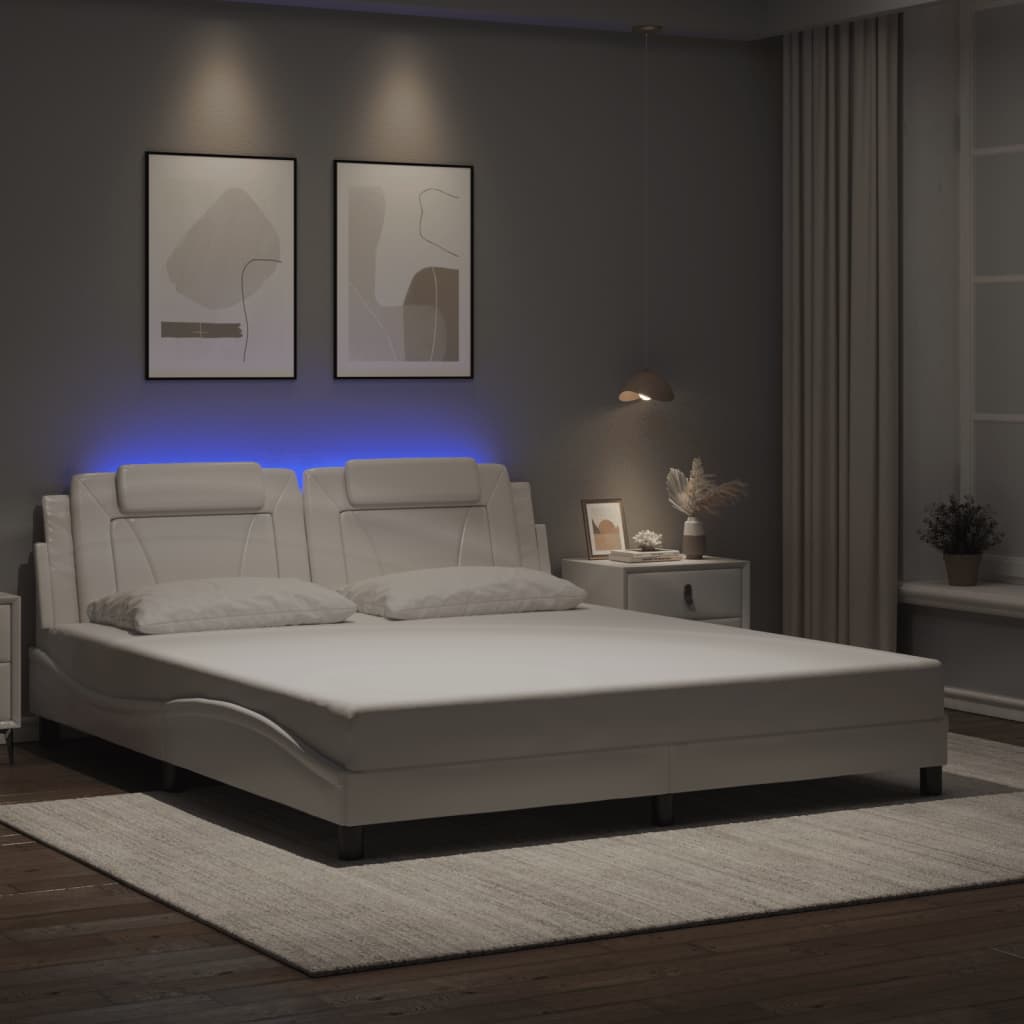 Estructura De Cama Viana Con Led Sin Colchón