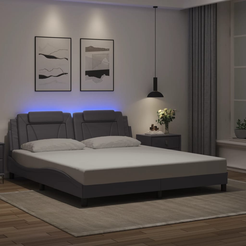 Estructura De Cama Viana Con Led Sin Colchón