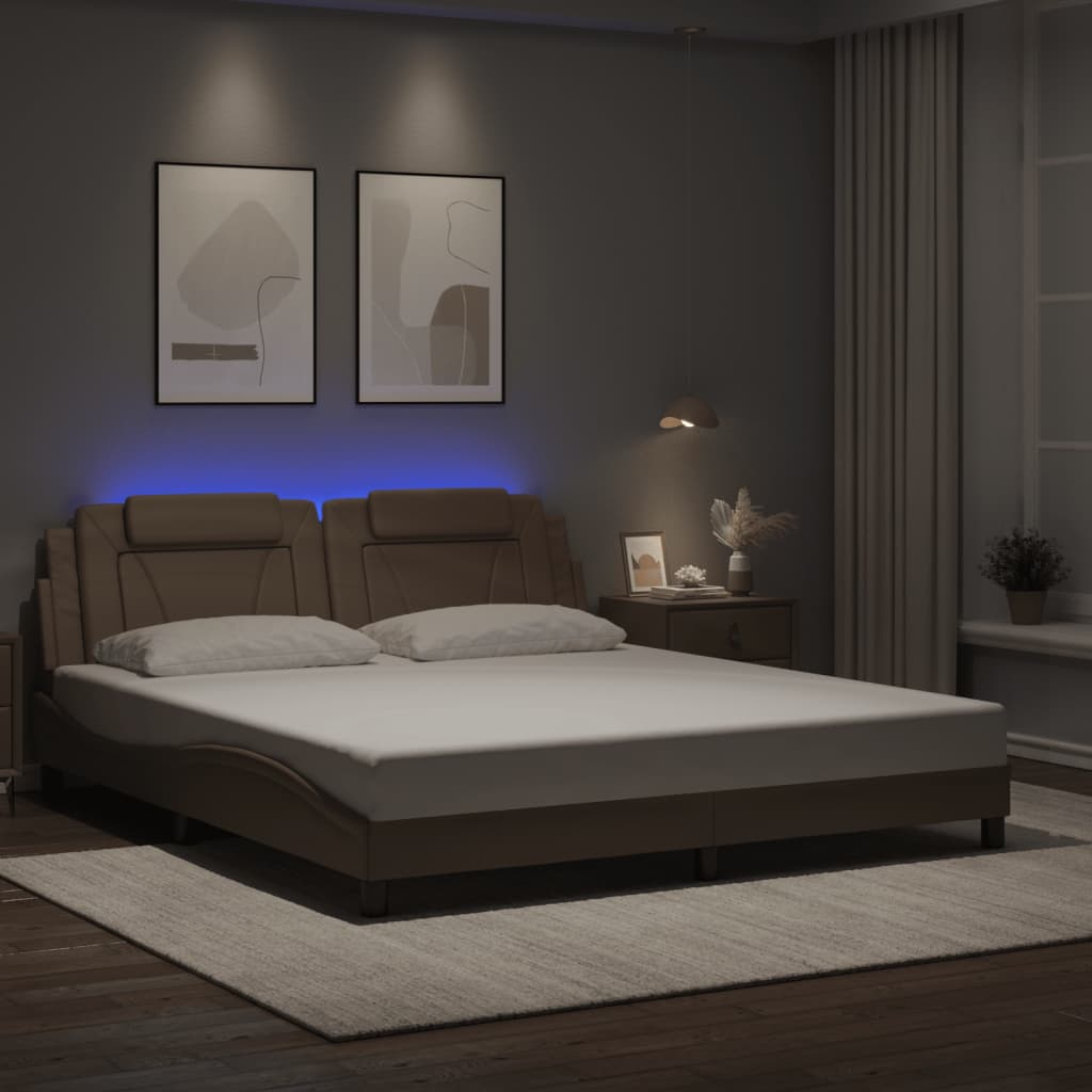 Estructura De Cama Viana Con Led Sin Colchón