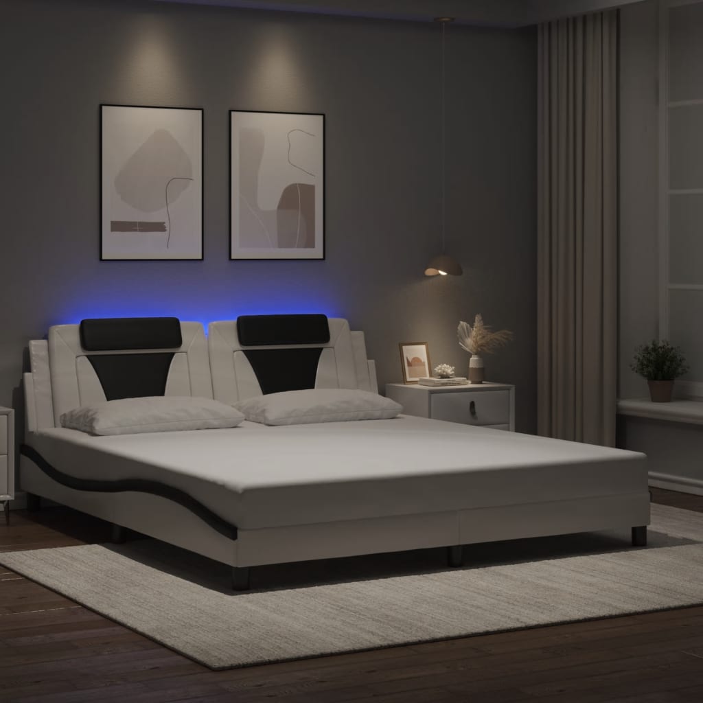 Estructura De Cama Viana Con Led Sin Colchón