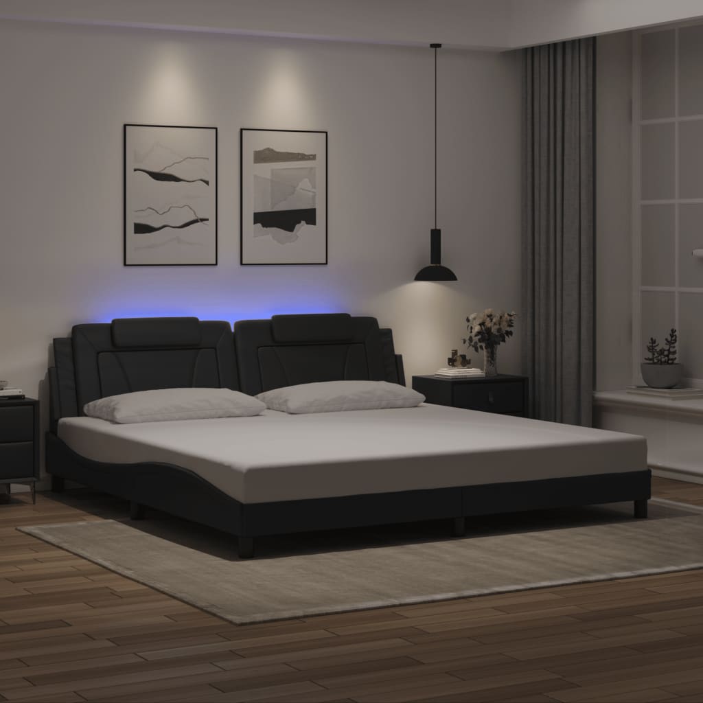 Estructura De Cama Viana Con Led Sin Colchón