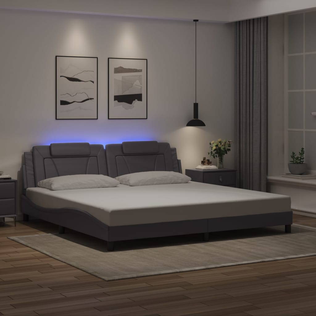Estructura De Cama Viana Con Led Sin Colchón