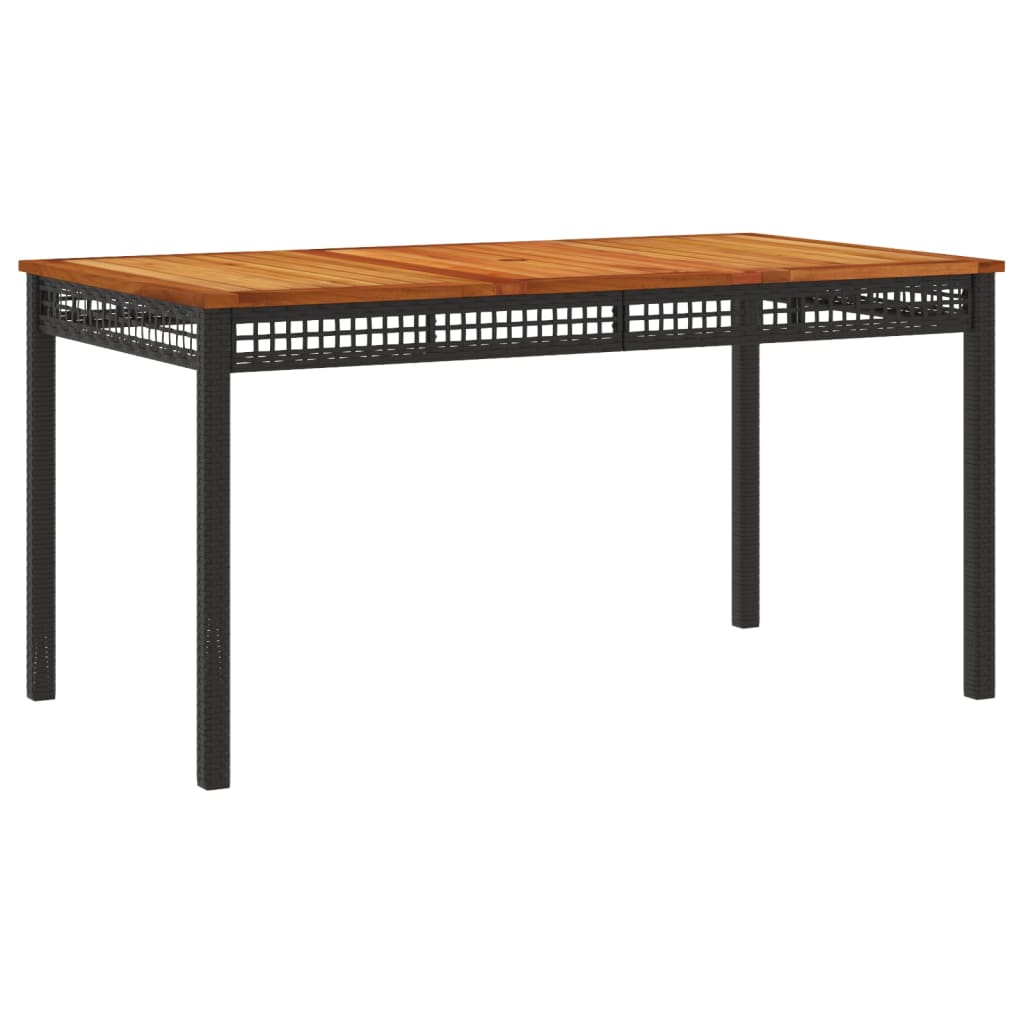 Juego Comedor Jardín 4 Piezas Con Cojines Ratán Sintético Negro