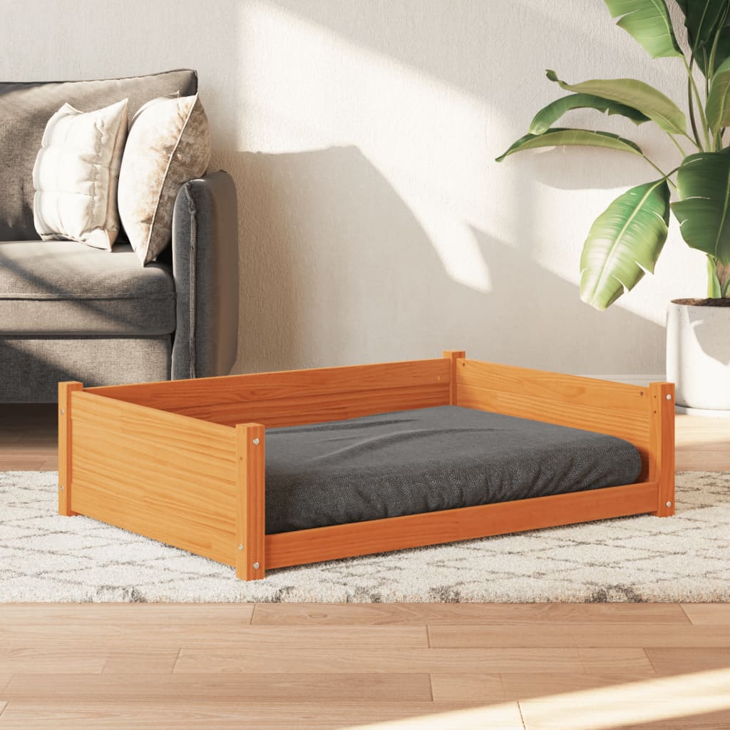Cama Para Perros Madera De Pino 105,5X75,5X28 Cm